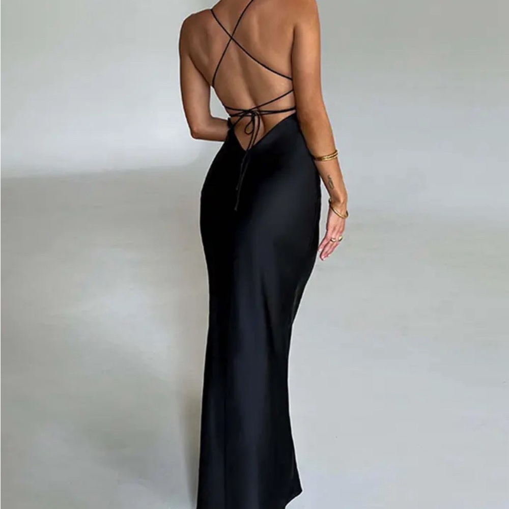 SATIN MAXI DRESS - Picture 3 of 5